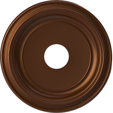 Ekena Millwork Traditional PVC Medallion (Canopies up to 9 1/2"), 16"OD x 3 1/2"ID x 1 3/8"P, Metallic Dark Copper CMP16TRCDC